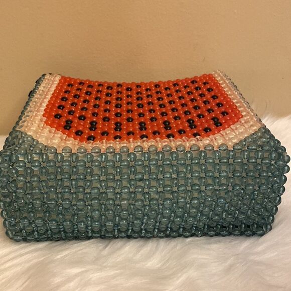 NWT Cynthia Rowley | Rare Watermelon Acrylic Beaded Tote Shoulder Bag 🍉 - Picture 12 of 13